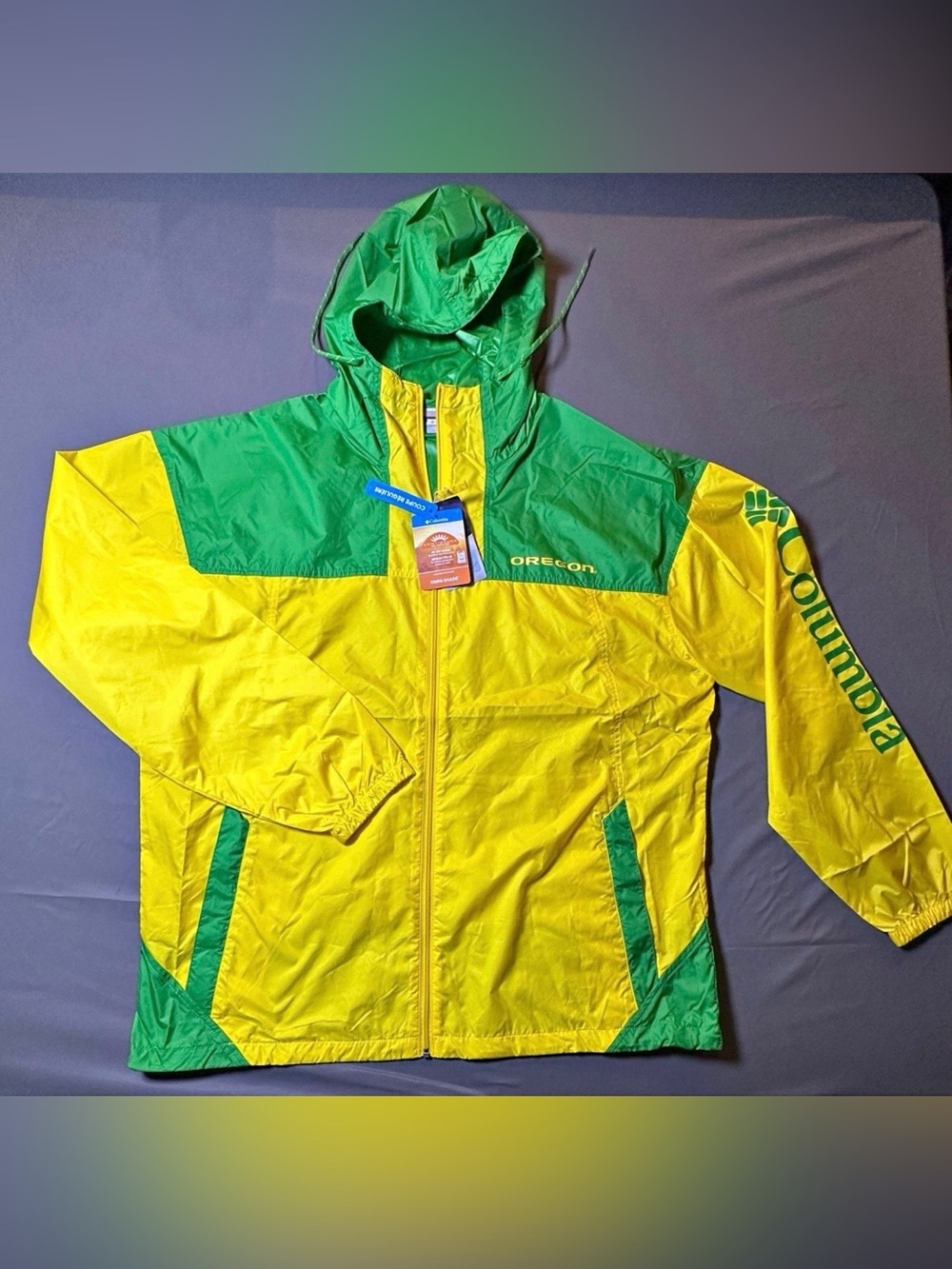 Columbia Men’s Oregon Ducks Flash Challenger2 Windbreaker Yellow/Green SzXXL/2XL